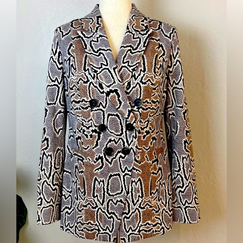 Cabi Python Double Breasted Size 4 Stretch Blazer… - image 1